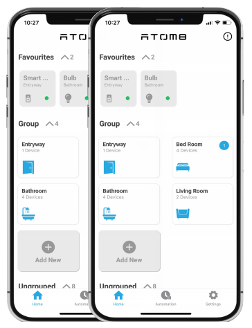 Control your smart switches using ATOM8 smartphone app